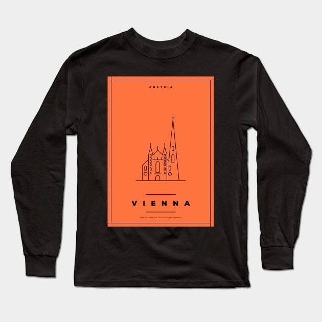 Vienna Minimal Poster Long Sleeve T-Shirt by kursatunsal